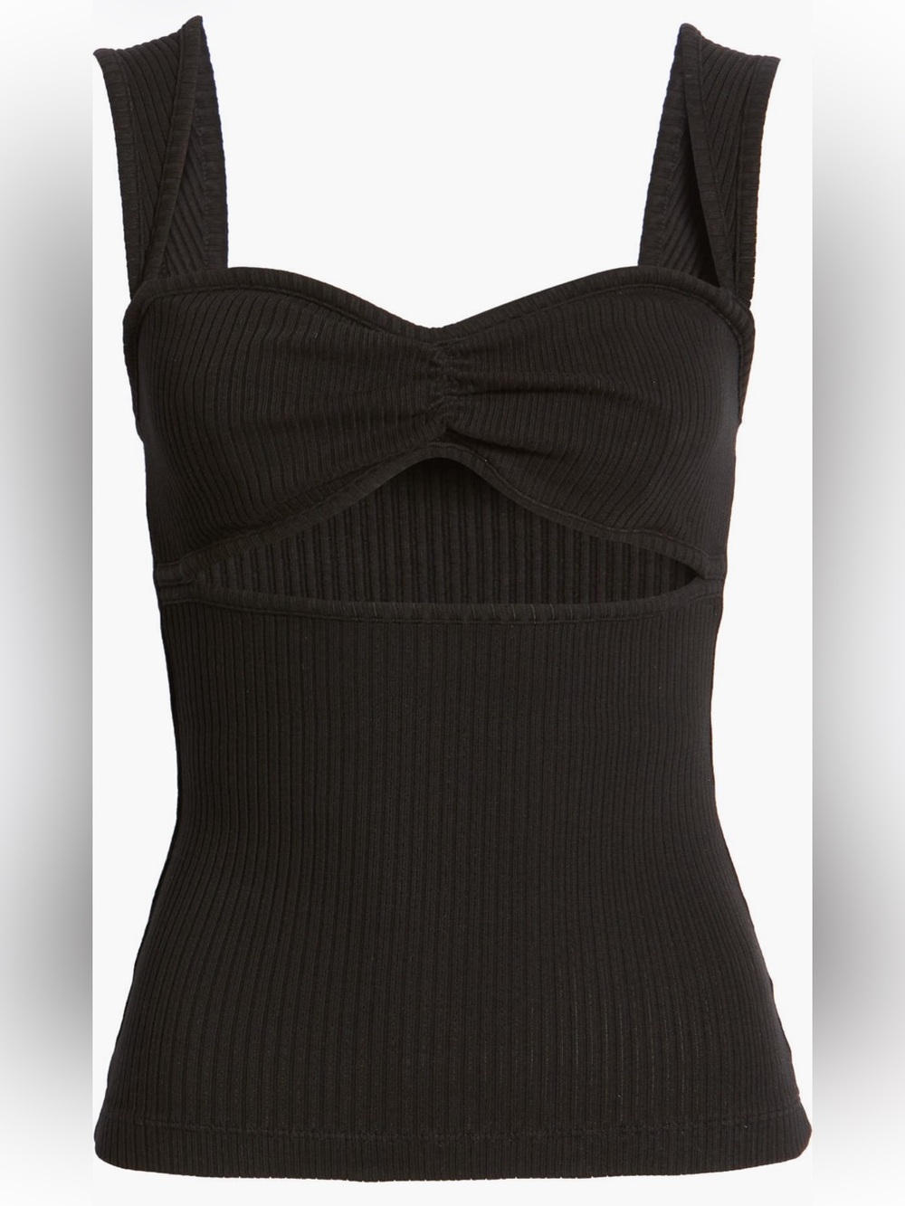 Agolde Black Ribbed Cutout Camisole